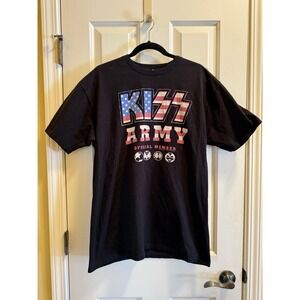 Kiss Army Official Member T Shirt Size Large, Black Short Sleeve